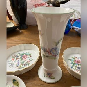 Aynsley dishes and vase bundle